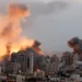 Israel Intensifies Attacks On Gaza Strip 11 Smoke and flames rise following Israeli strikes in Gaza.