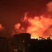 A fireball erupts during one of the latest Israeli bombardments of Gaza Strip on Monday night and early Tuesday.