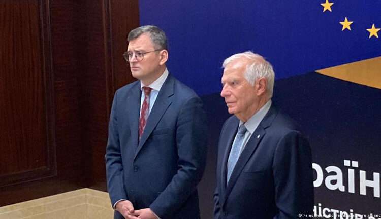 EU Foreign Ministers Meet In Kyiv 1 Ukrainian Foreign Minister Dmytro Kuleba (left) with EU foreign policy Chief, Josep Borrell.