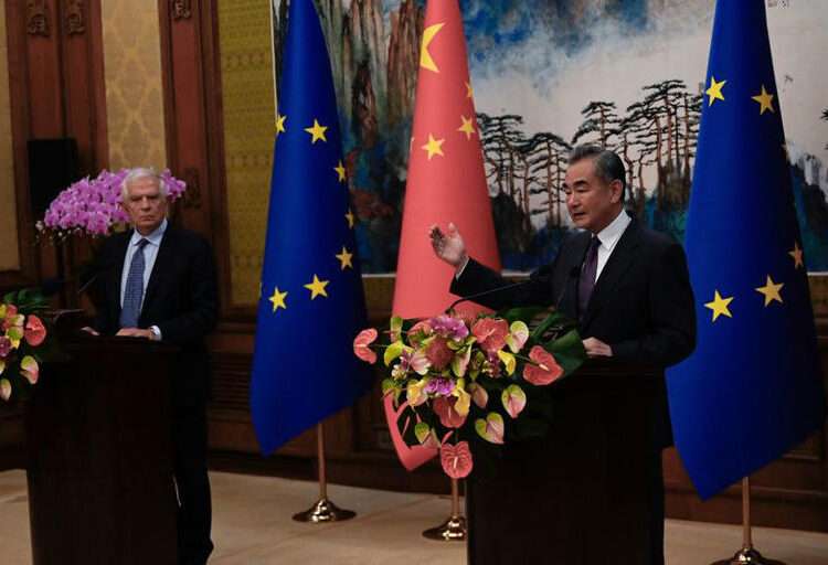 EU’s foreign policy Chief, Josep Borrell(L) and Chinese Foreign Minister, Wang Yi.