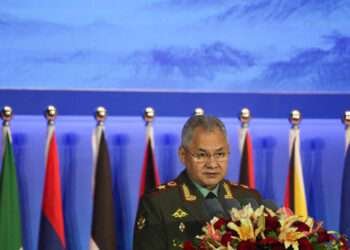 West Accused Of Seeking Russia’s Defeat 8 Russian Defence Minister Sergei Shoigu speaks at the Beijing Xiangshan Forum in Beijing, China October 30, 2023.