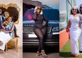 Nana Ama McBrown and her husband, Maxwell Mensah and alleged side chick, Serwaa Prikels