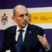 Jordanian deputy Prime Minister and Foreign Minister. Ayman Al-Safadi at the press conference in Barcelona.