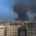 Smoke rises following an Israeli airstrike in Gaza City.
