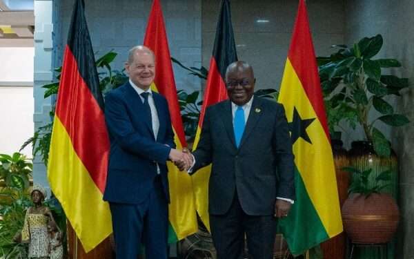German Chancellor Seeks To Bolster Trade And Security Ties With Ghana 1 President Akufo-Addo (right) and German Chancellor, Olaf Sholz (left).