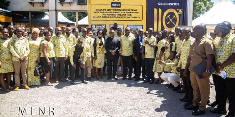 GGSA Launches Comprehensive Programs To Commemorate 110th Anniversary 1 Staff of GGSA and deputy lands minister, George Mireku Duker.