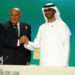 COP 28 Begins, Al Jaber Assumes Presidency 11 Egypt's Minister of Foreign Affairs Sameh Shoukry hands over the ceremonial gavel to COP28 President Sultan Al Jaber in Dubai.
