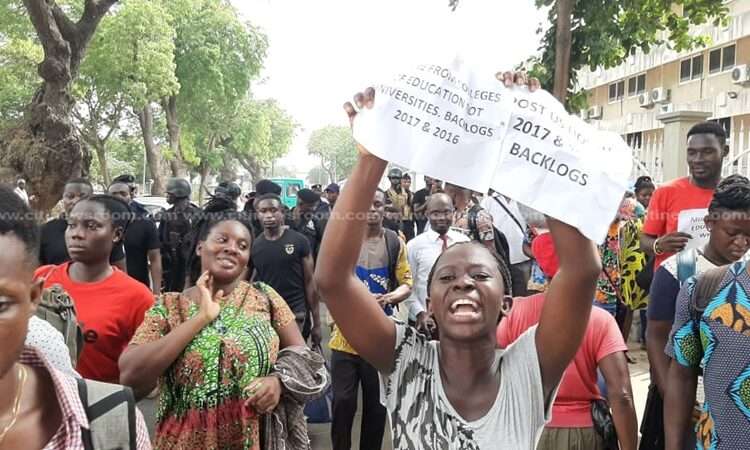 Some Teacher Trainee Student Protest in Demand for Posting after Graduation