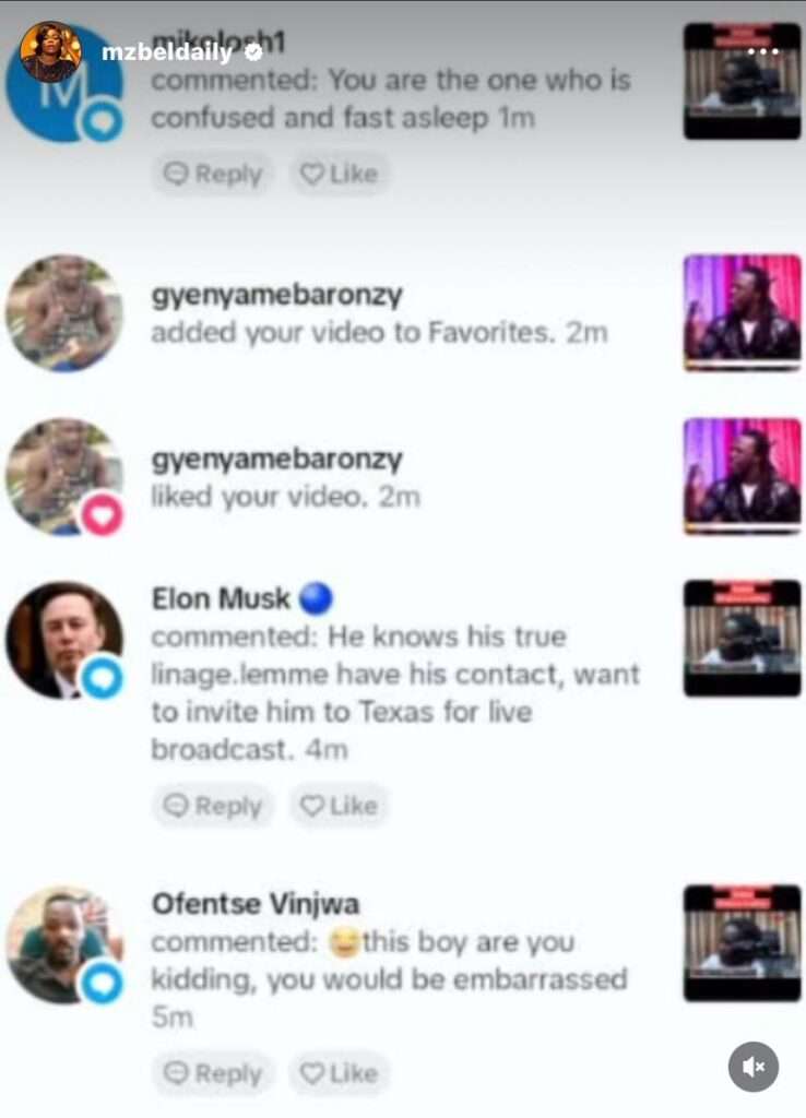 Elon Musk Expresses Desire To Meet Mzbel's Son 2 elon