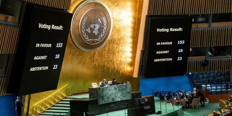 Cracks Begin To Show In U.S And Israel's Stance On Gaza War 1 A screen shows the voting results during the meeting of the United Nations General Assembly on ceasefire resolution, amid the ongoing conflict between Israel and Hamas, in New York City, US, December 12, 2023.