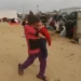 Palestinians fleeing the Israeli ground offensive arrive in Rafah, Gaza Strip.