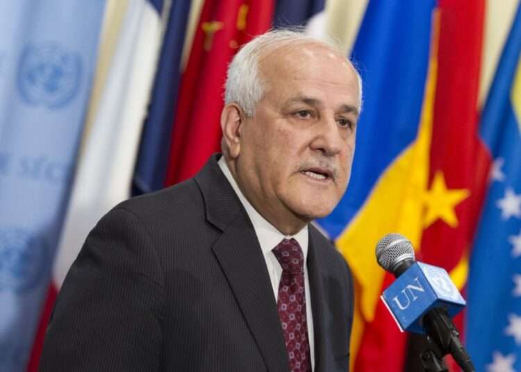Mansour Lauds Guterres’ Invocation Of Article 99 1 The Permanent Observer of the State of Palestine to the United Nations, Riyad Mansour.