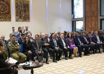 Israeli President Suggests Readiness For Another Truce 2 President Isaac Herzog meets with a group of foreign ambassadors at his Jerusalem residence on December 19, 2023