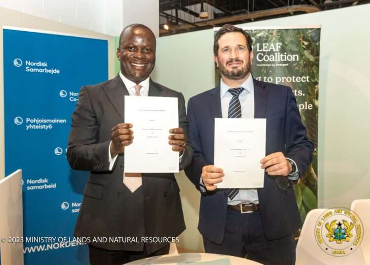 Minister for Lands and Natural Resources, Samuel Jinapor (left).