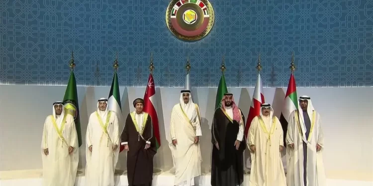 GCC leaders pose for a photograph ahead of the 44th GCC summit in Qatar.
