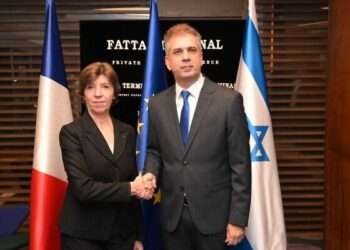 France Calls For Truce In Israel-Hamas War 3 Foreign Minister Eli Cohen (R) meets with visiting French Foreign Minister Catherine Colonna on December 17, 2023.