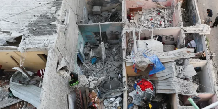 Destruction in Rafah.