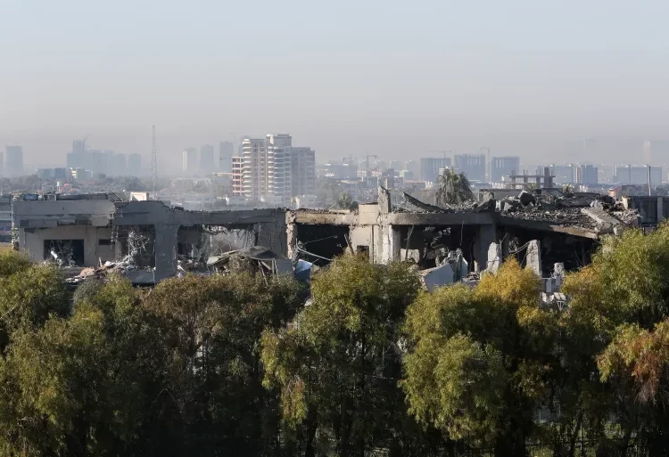 Iraq Recalls Envoy To Iran 1 A view of a damaged building following missile attacks on Erbil, Iraq.