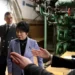 Ukraine's Foreign Minister, Dmytro Kuleba, left, and Japan's Foreign Minister Yoko Kamikawa met with journalists at a Kyiv bomb shelter.