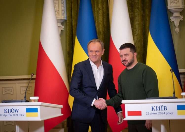 Zelenskyy Lauds Poland's Support To Ukraine 1 President of Ukraine, Volodymyr Zelenskyy (right) met with Prime Minister of Poland, Donald Tusk.