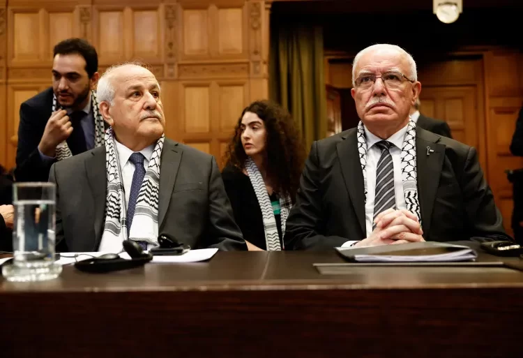 ICJ Hears Palestine’s Arguments On Israeli Occupation 1 Palestinian Foreign Minister Riyad al-Maliki and Palestinian U.N. envoy Riyad Mansour attend a public hearing held by The International Court of Justice (ICJ).