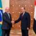 Egypt's President Abdel-Fattah El-Sisi and his Brazilian counterpart Lula da Silva during the official reception ceremony at the Ittihadiya Presidential Palace in Cairo.