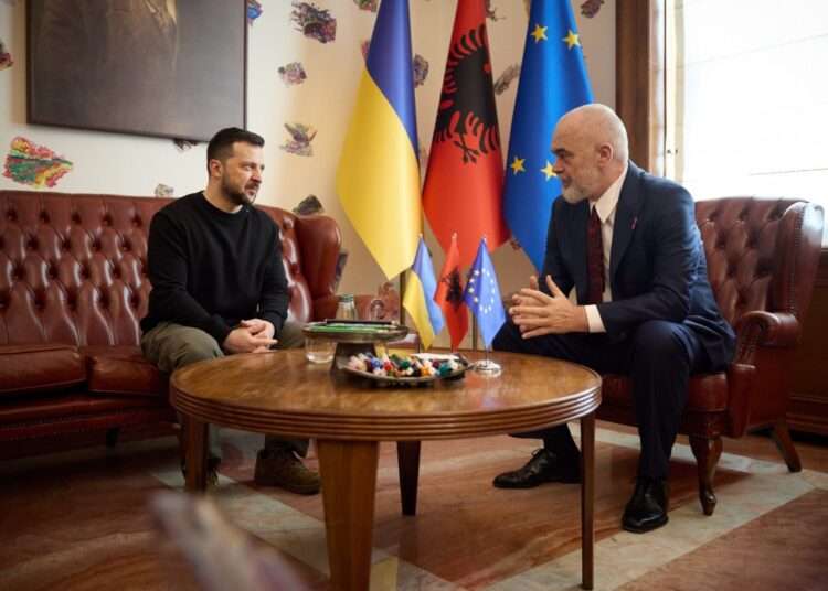 Ukrainian President, Volodymyr Zelenskyy meets with Albanian Prime Minister, Edi Rama.