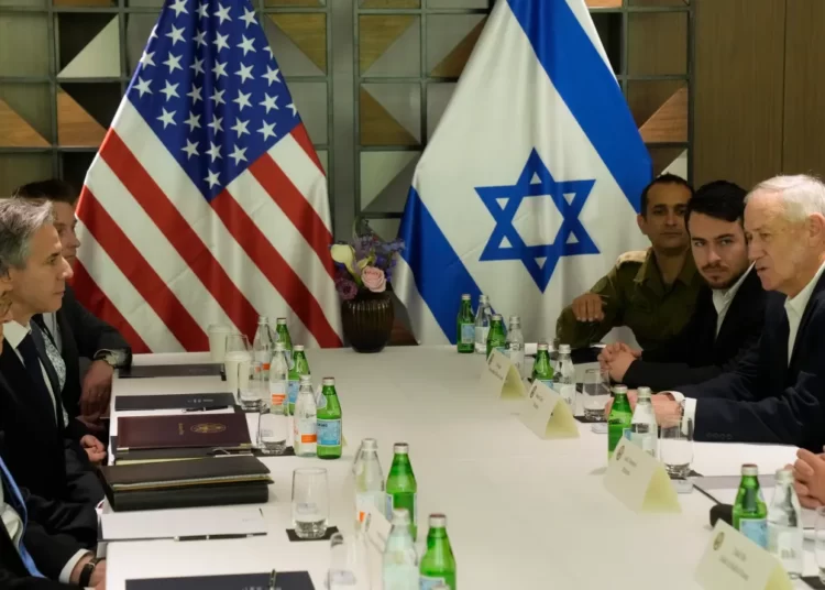 Blinken Discusses Captive Release Efforts With Members Of Netanyahu’s War Cabinet 1 U.S. Secretary of State Antony Blinken meets with former Israel Defense Forces (IDF) chief Gadi Eisenkot, right, and former Israeli Defense Minister Benny Gantz in Tel Aviv, Israel, Thursday, Feb. 8, 2024.