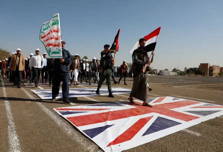 US Forces Shoot Down Houthi Drones 1 Newly recruited Houthi fighters attend a protest march against the U.S.-led strikes on Yemen and the Israeli war in the Gaza Strip, Wednesday, Feb. 21, 2024, in Sanaa, Yemen.