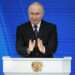 Russian President Vladimir Putin delivers his state-of-the-nation address in Moscow, Russia, Thursday, Feb. 29, 2024.