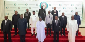 ECOWAS leaders at a summit in Abuja, Nigeria