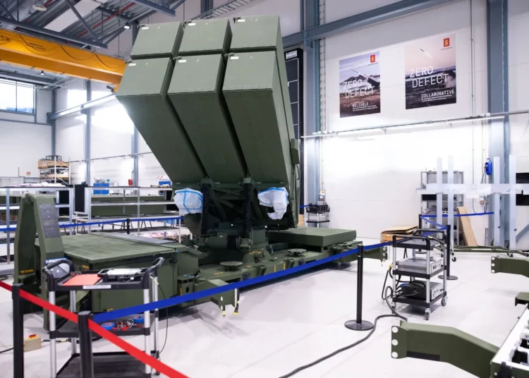 Ukraine Receives Military Package From Lithuania 1 A NASAMS surface-to-air missile launcher is seen in production at the assembly line of the Kongsberg Defense and Aerospace weapons factory in Kongsberg, Norway on Jan. 30, 2023.