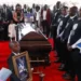 Family members surround the coffin of Kenya's marathon world record holder Kelvin Kiptum
