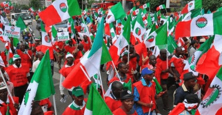 Protestors at the NLC nationwide protest