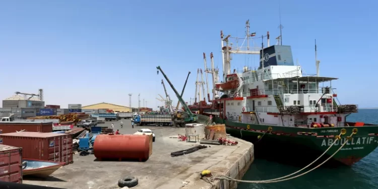 A ship is docked at Berbera, a port Somaliland has agreed to lease to Ethiopia