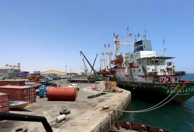 A ship is docked at Berbera, a port Somaliland has agreed to lease to Ethiopia