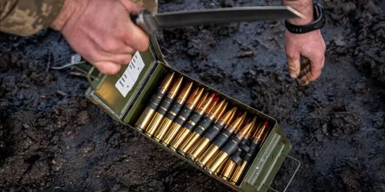 A view of military ammunition during the training of Ukrainian soldiers at the firing range as the war between Russia and Ukraine approaches two years in Donetsk Oblast, Ukraine on February 03, 2024.