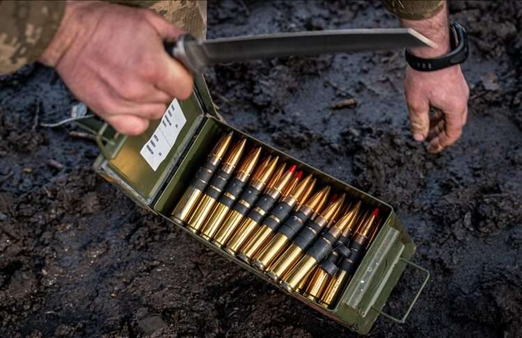 A view of military ammunition during the training of Ukrainian soldiers at the firing range as the war between Russia and Ukraine approaches two years in Donetsk Oblast, Ukraine on February 03, 2024.