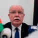 Palestinian Foreign Minister, Riyad al Maliki speaks during a press conference.