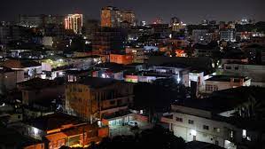 A Scene showing part of Ghana's Capital City in a power outage