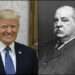 Combination picture of Donald Trump and Grover Cleveland.