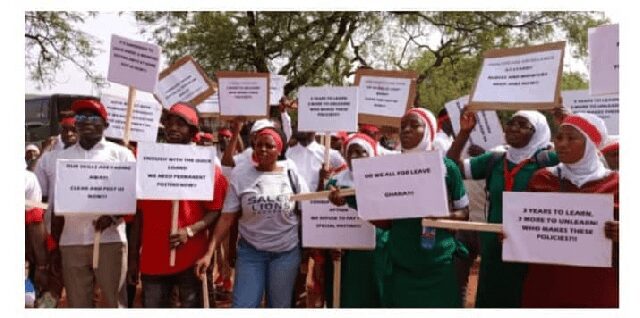 Unemployed Graduate Nurses And Midwives Stage Demonstration 1 activist praised for going against political favoritism