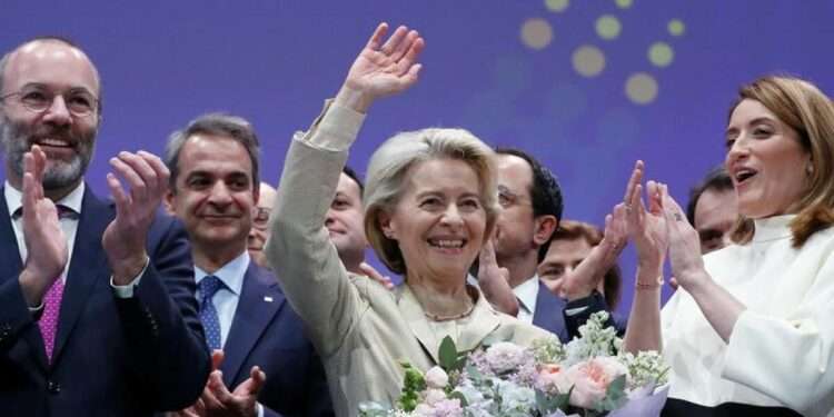 EPP Endorses Von Der Leyen’s Second Term Bid 1 Ursula von der Leyen at the European People's Party Congress in Romania.