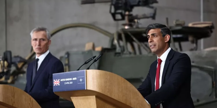 Sunak Vows To Hike UK Defense Spending 1 UK Prime Minister, Sunak speaks during a press conference at a military base in Poland with Jens Stoltenberg, NATO Secretary-General.