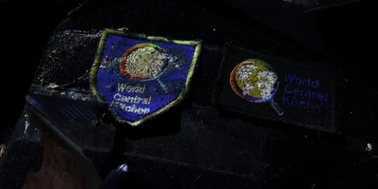 The World Central Kitchen (WCK) logo can be seen on the clothing of one of the aid workers killed in the attack.