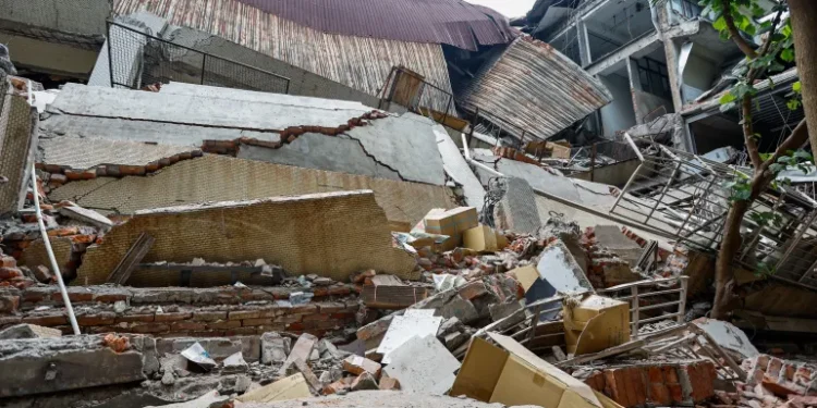 Taiwan Hit With Strongest Quake In 25 Years 1 A printing company’s collapsed factory in New Taipei.