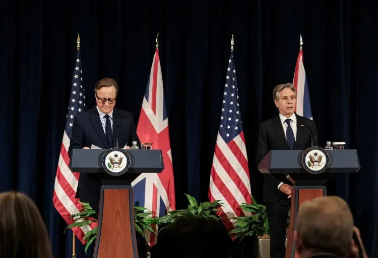 US, UK Committed To Supporting Ukraine's Efforts Against Russia 1 U.S. Secretary of State Antony Blinken and British Foreign Secretary David Cameron hold a joint press conference.