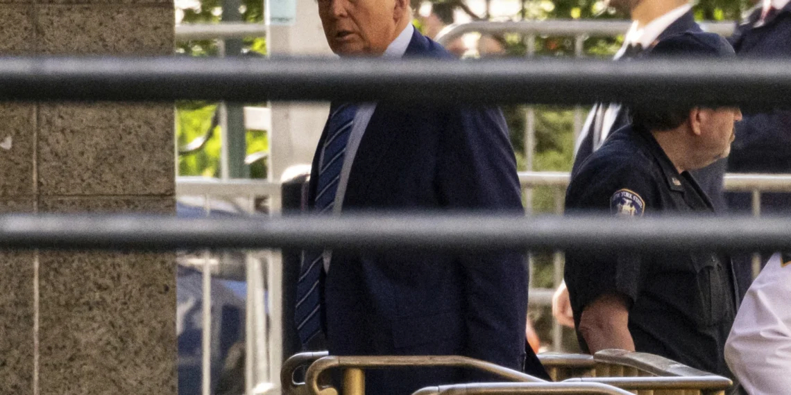 Trump’s Hush Money Trial Enters Second Day 1 ormer President Donald Trump arrives at Manhattan criminal court, Tuesday, April 16, 2024, in New York.