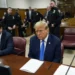 Former President Donald Trump awaits the start of proceedings during jury selection at Manhattan criminal court, Thursday, April 18, 2024 in New York.