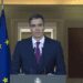 Spanish Prime Minister Announces Decision To Remain In Power 12 Spain's Prime Minister, Pedro Sanchez giving a statement at the Moncloa Palace in Madrid to the press to communicate his decision to remain in post.